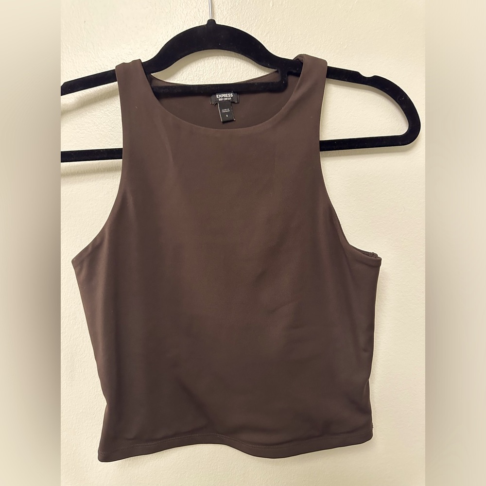 Express Body Contour High Compression High Neck Cropped Tank